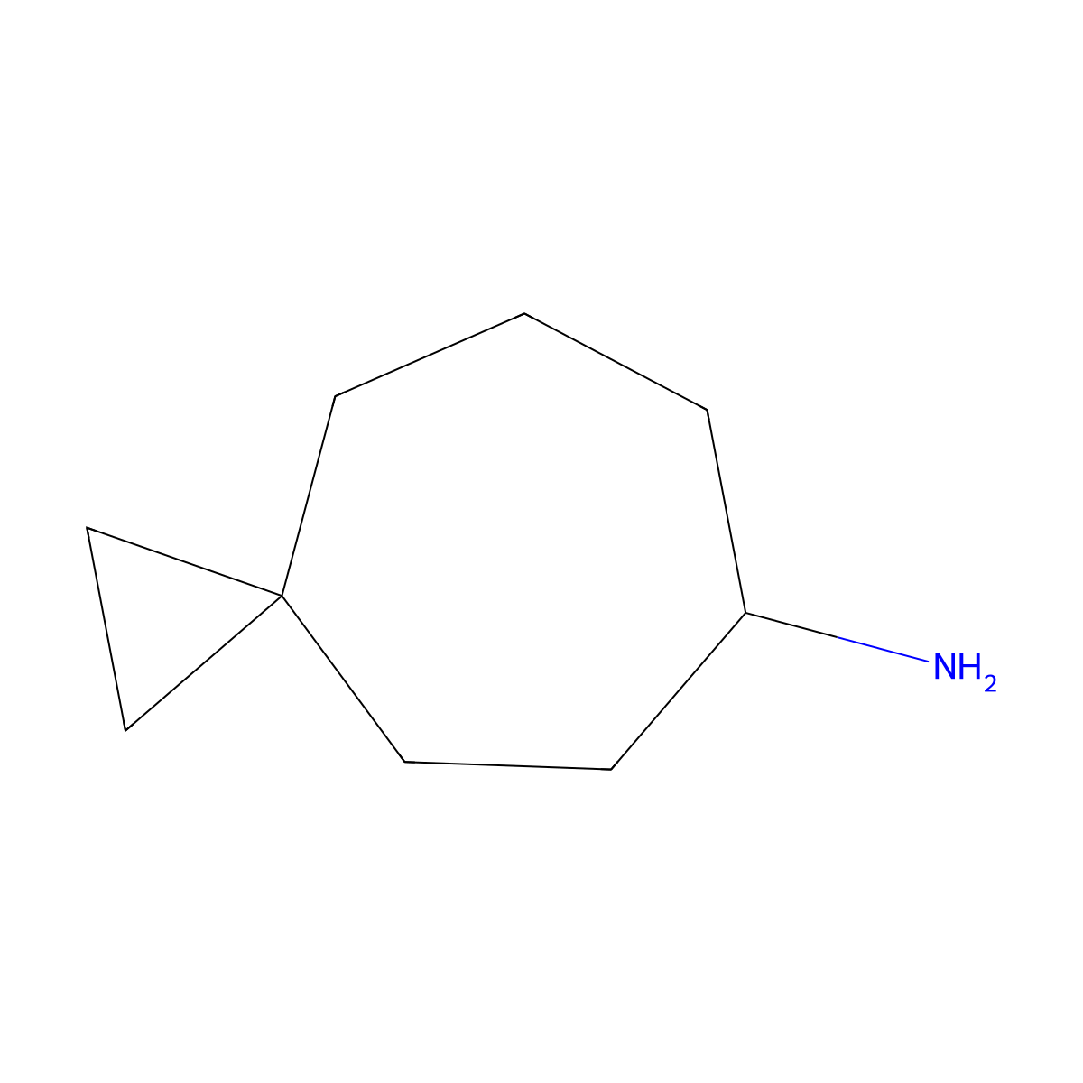 Spiro[2.6]nonan-6-amine molecular structure, CAS 2378503-00-3