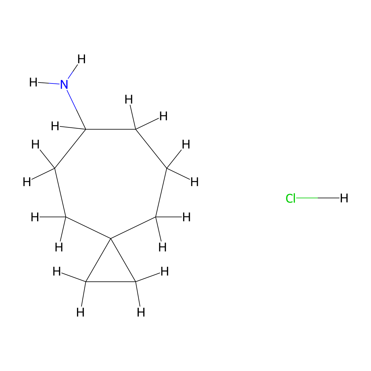 Spiro[2.6]nonan-6-amine hydrochloride molecular structure, CAS 2378503-01-4