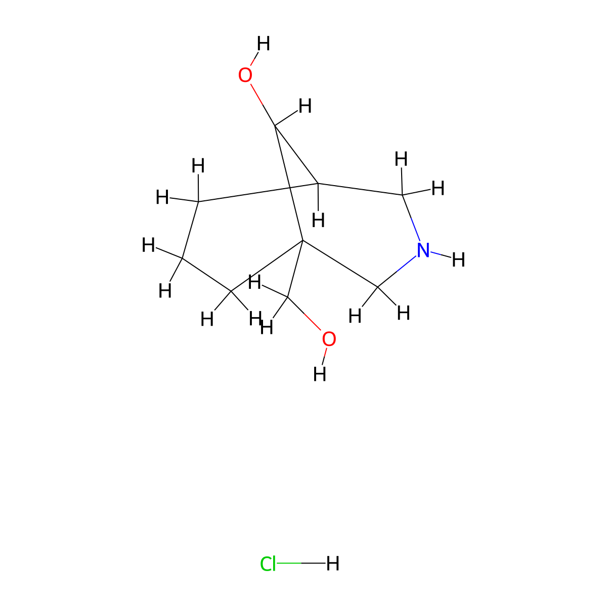 1-(Hydroxymethyl)-3-azabicyclo[3.3.1]nonan-9-ol hydrochloride molecular structure, CAS 2378503-03-6