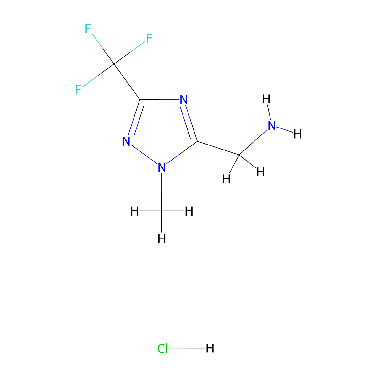 1-[1-Methyl-3-(trifluoromethyl)-1h-1,2,4-triazol-5-yl]methanamine hydrochloride molecular structure, CAS 2378503-04-7