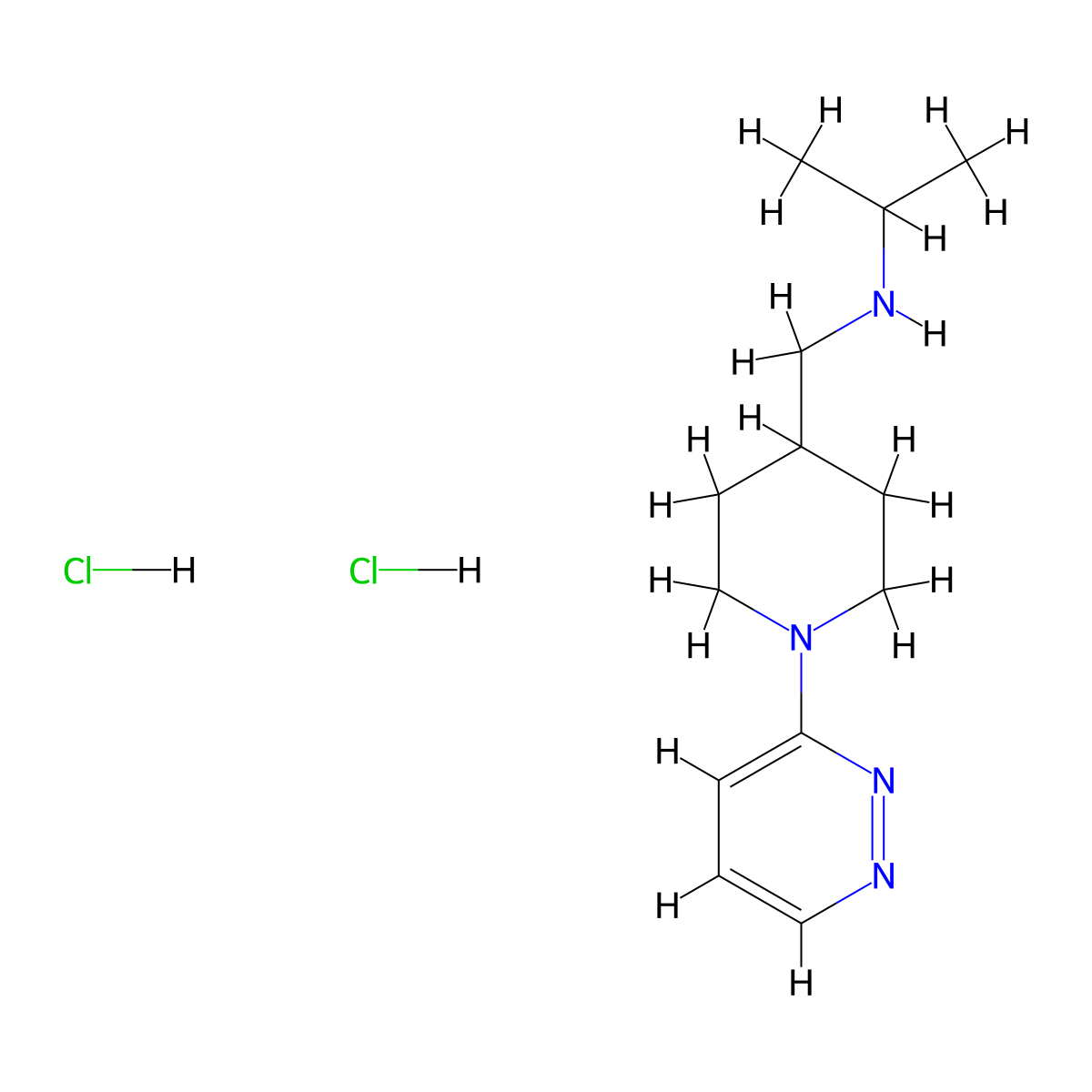 N-[(1-Pyridazin-3-ylpiperidin-4-yl)methyl]propan-2-amine;dihydrochloride molecular structure, CAS 2378503-14-9