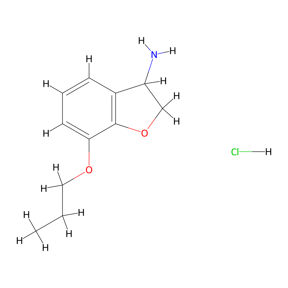 7-Propoxy-2,3-dihydro-1-benzofuran-3-amine hydrochloride molecular structure, CAS 2378503-26-3