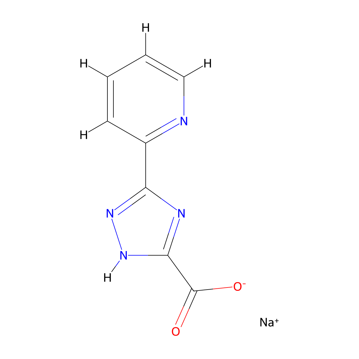 sodium 5-(pyridin-2-yl)-4H-1,2,4-triazole-3-carboxylate molecular structure, CAS 2378503-27-4