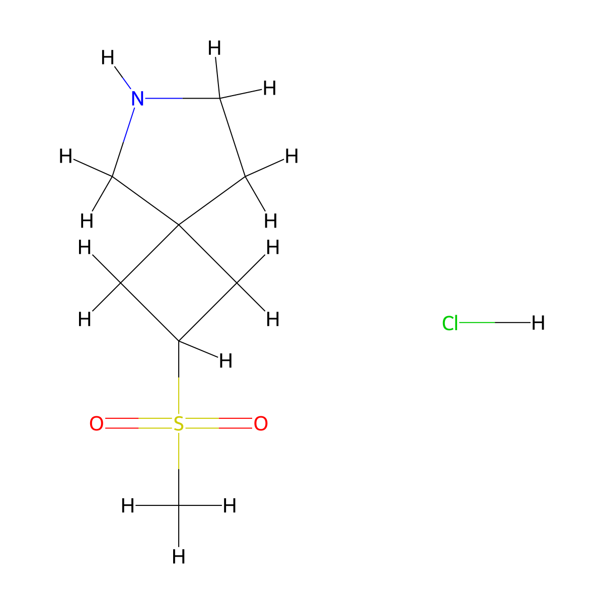 2-Methanesulfonyl-6-azaspiro[3.4]octane hydrochloride molecular structure, CAS 2378503-40-1