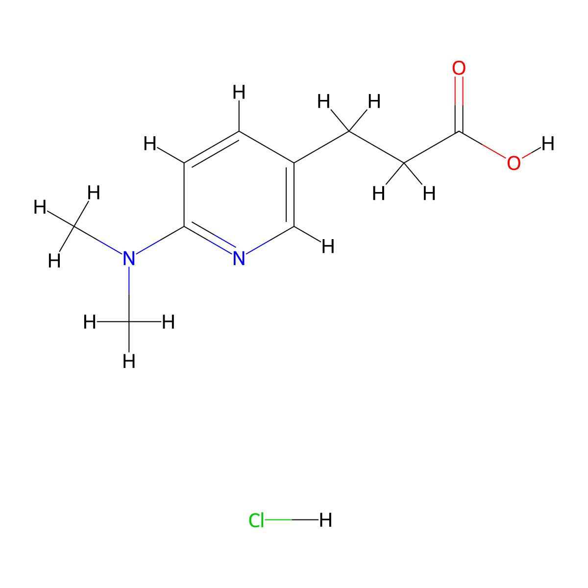 3-[6-(Dimethylamino)pyridin-3-yl]propanoic acid hydrochloride molecular structure, CAS 2378503-41-2