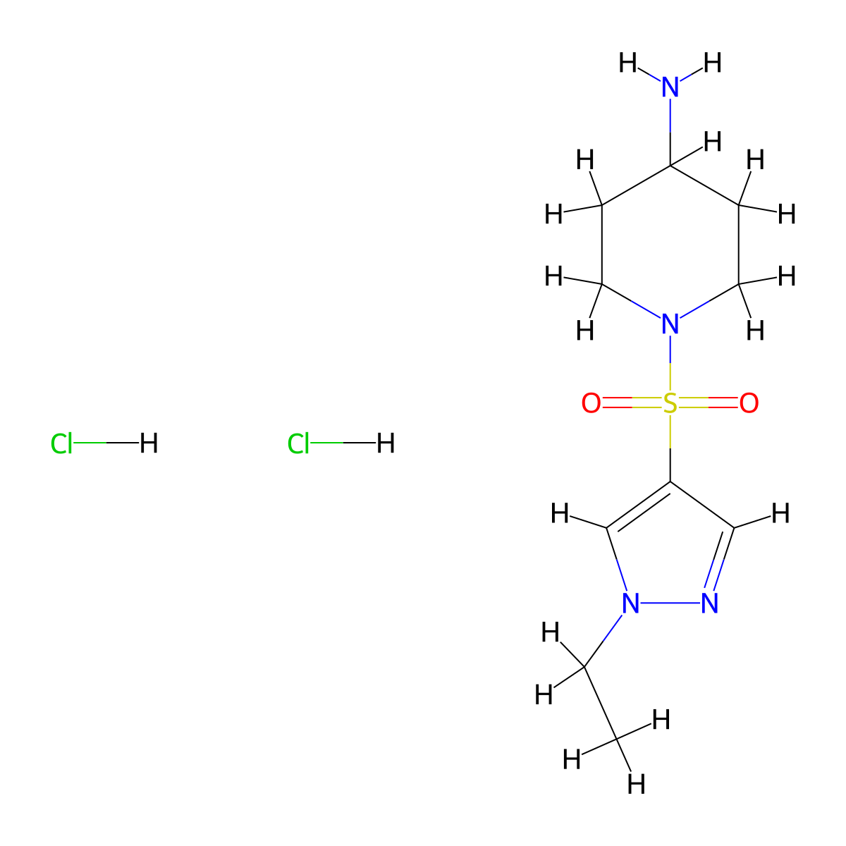 1-(1-Ethylpyrazol-4-yl)sulfonylpiperidin-4-amine;dihydrochloride molecular structure, CAS 2378503-46-7