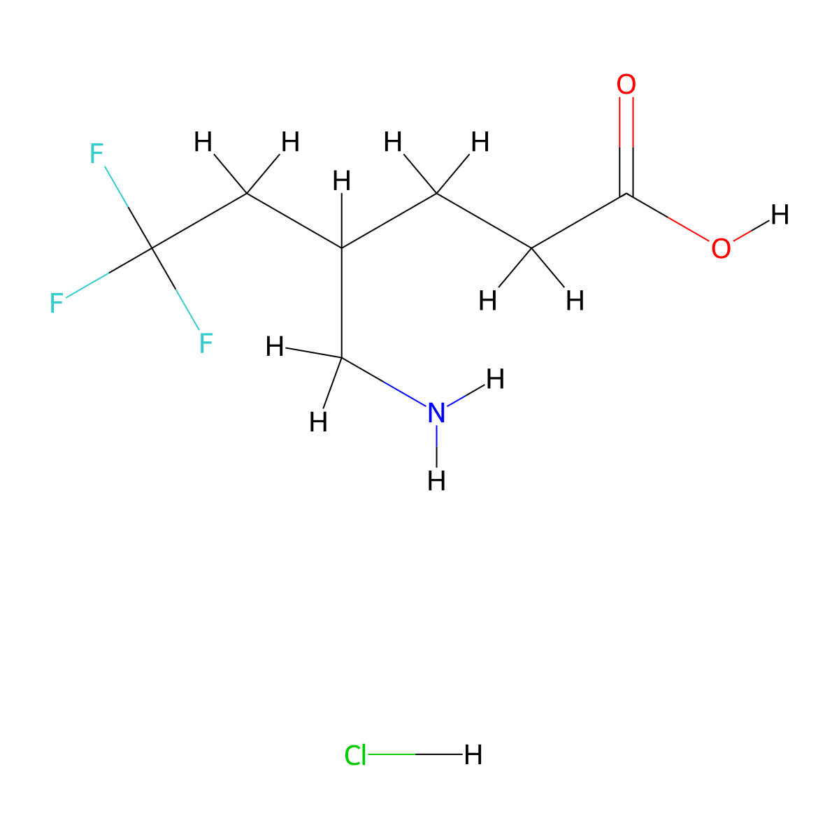 4-(Aminomethyl)-6,6,6-trifluorohexanoicacidhydrochloride molecular structure, CAS 2378503-54-7