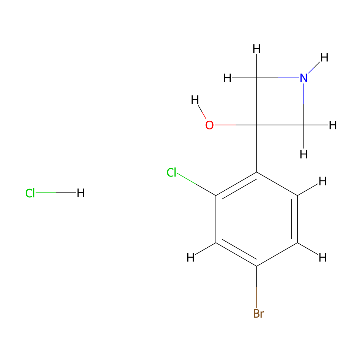 3-(4-Bromo-2-chlorophenyl)azetidin-3-olhydrochloride molecular structure, CAS 2378503-79-6