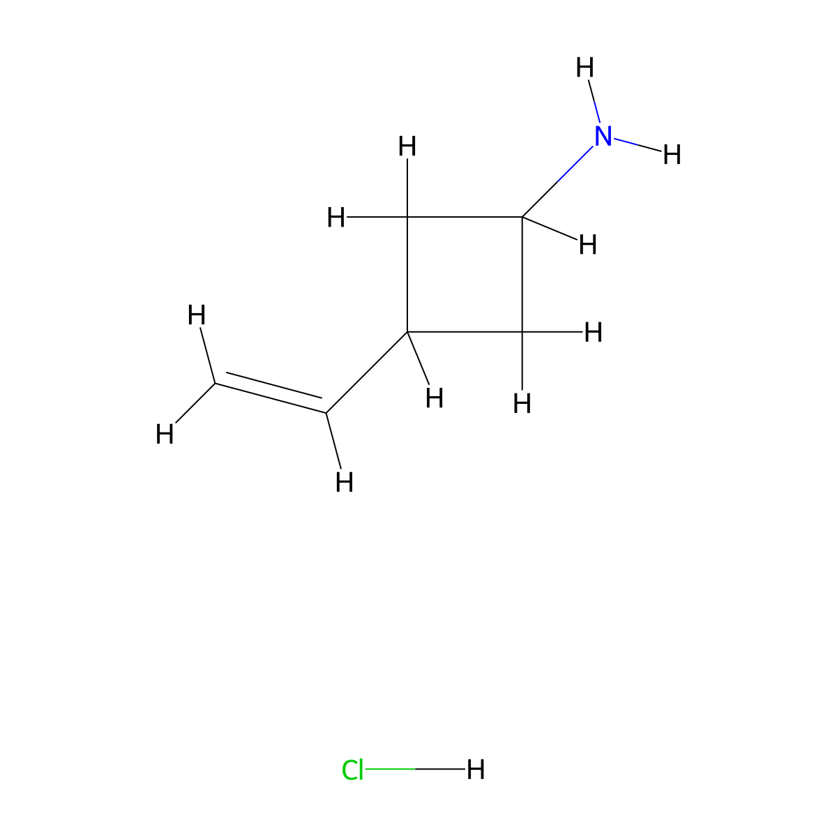 3-Ethenylcyclobutan-1-amine hydrochloride molecular structure, CAS 2378506-46-6