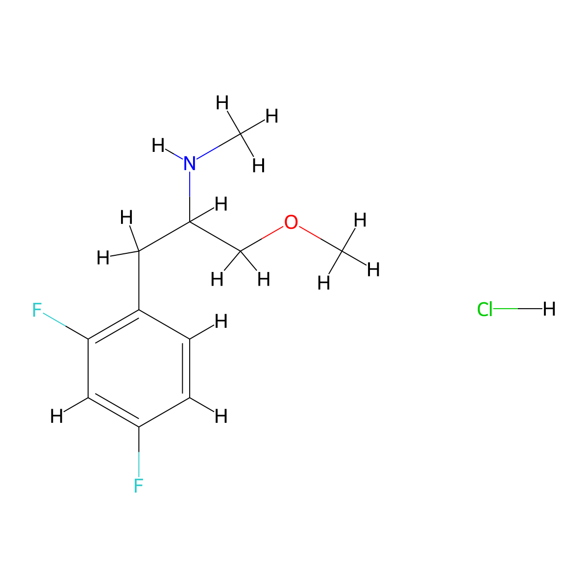 [1-(2,4-Difluorophenyl)-3-methoxypropan-2-yl](methyl)amine hydrochloride molecular structure, CAS 2378506-49-9