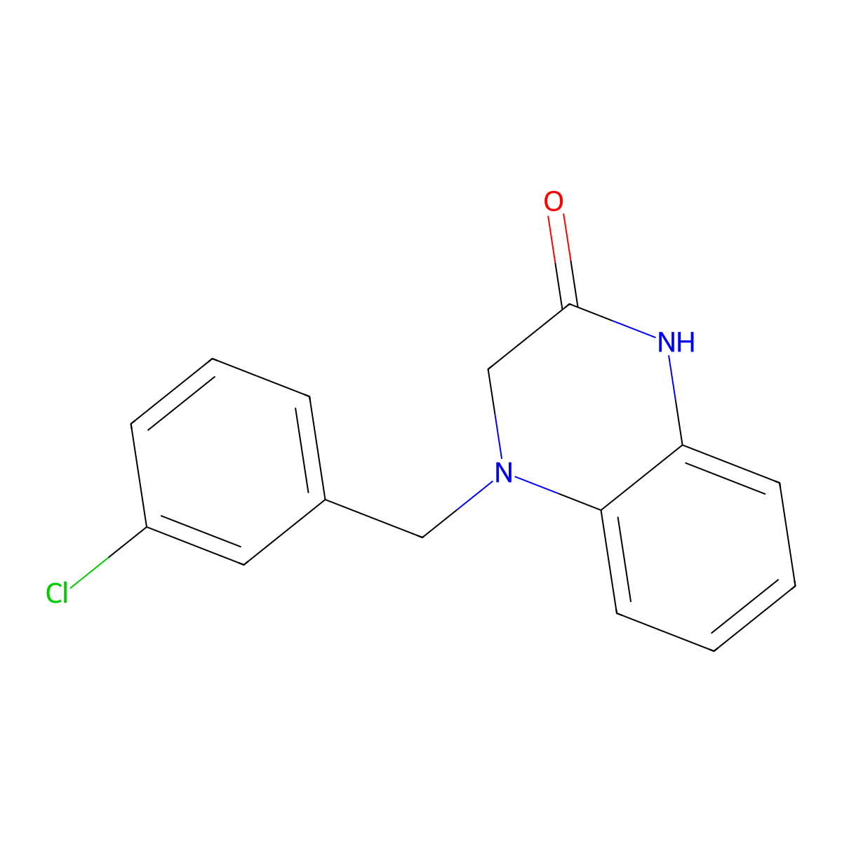 4-((3-Chlorophenyl)methyl)-1,2,3,4-tetrahydroquinoxalin-2-one molecular structure, CAS 2378506-50-2