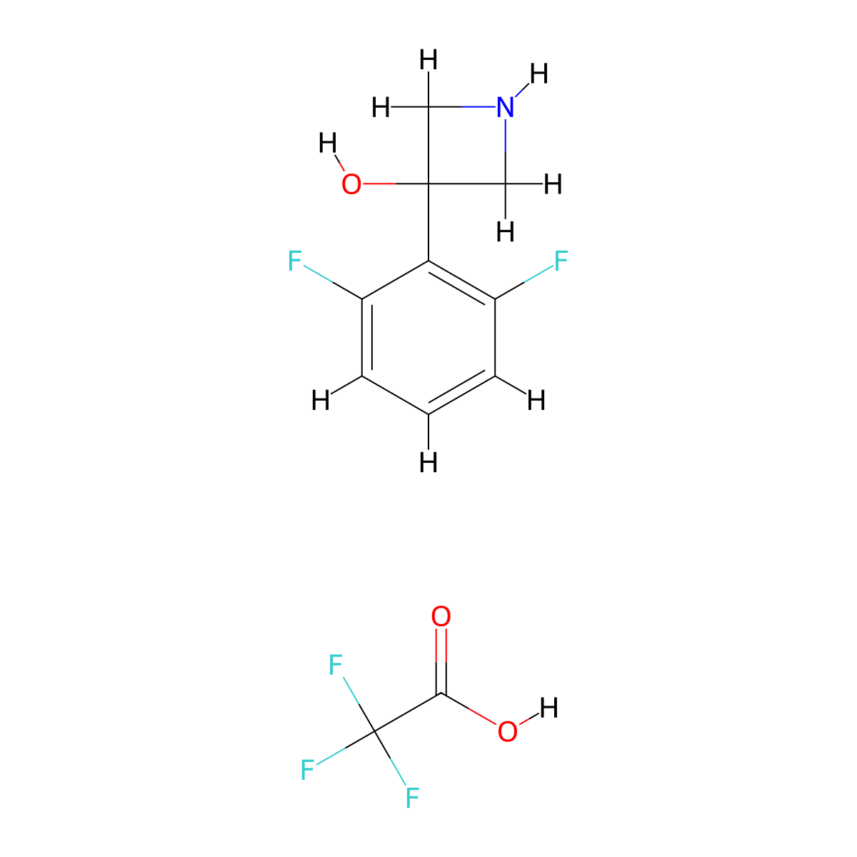 3-(2,6-Difluorophenyl)azetidin-3-ol; trifluoroacetic acid molecular structure, CAS 2378506-51-3