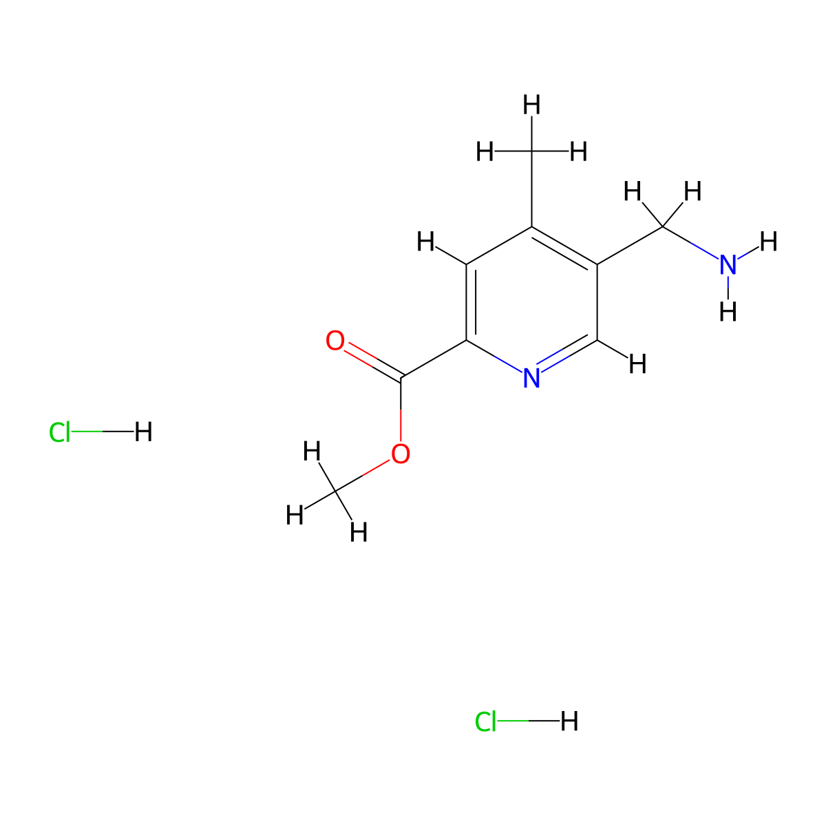 Methyl 5-(aminomethyl)-4-methylpyridine-2-carboxylate dihydrochloride molecular structure, CAS 2378506-52-4