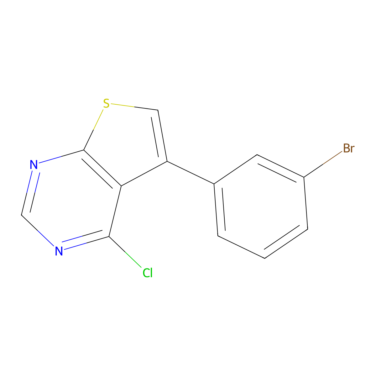 5-(3-Bromophenyl)-4-chlorothieno[2,3-d]pyrimidine molecular structure, CAS 2378506-57-9