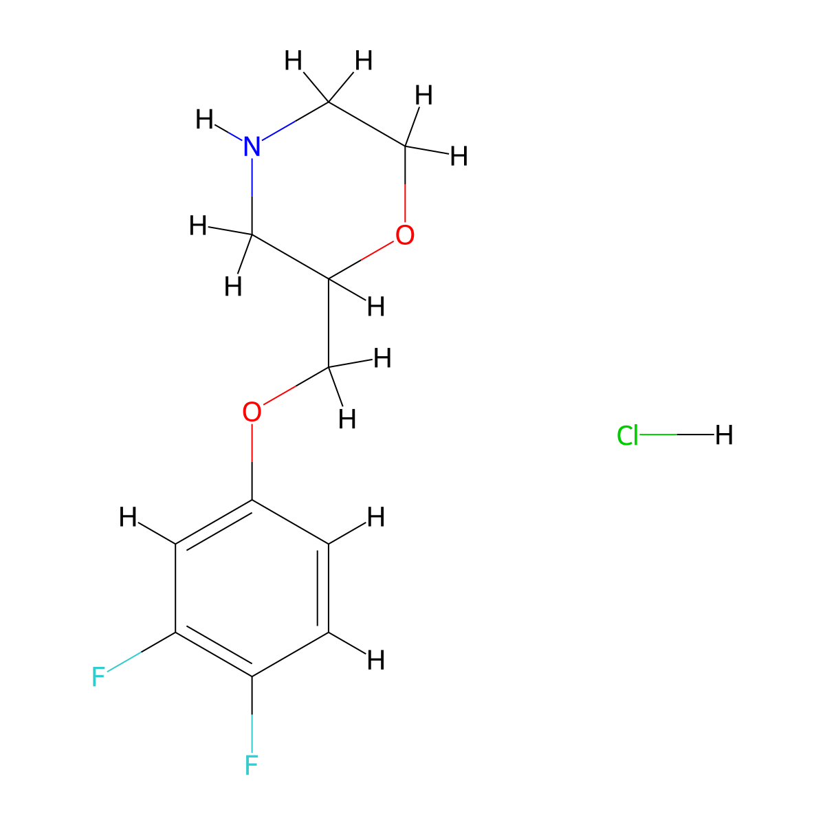 2-((3,4-Difluorophenoxy)methyl)morpholine hydrochloride molecular structure, CAS 2378506-63-7