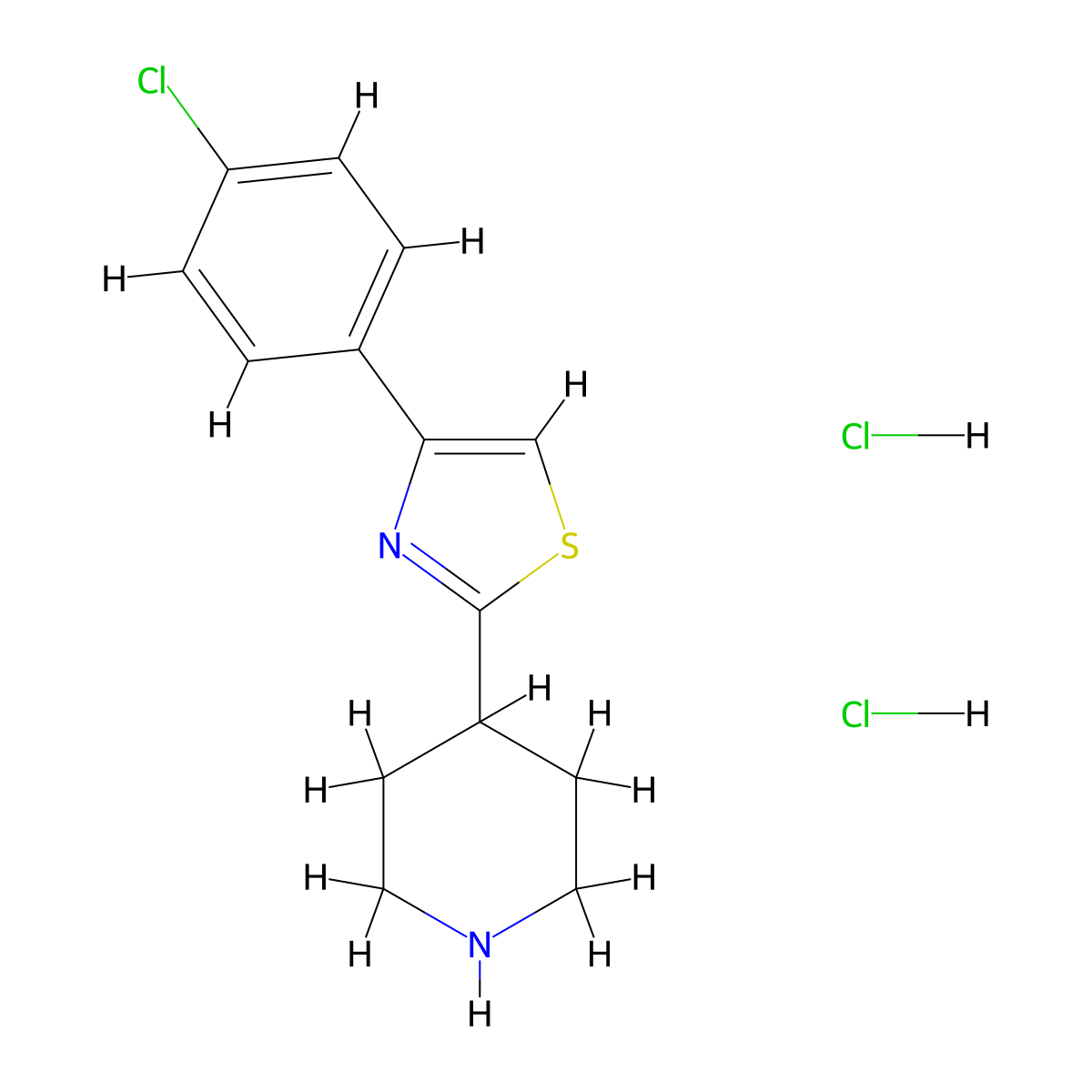 4-[4-(4-Chlorophenyl)-1,3-thiazol-2-yl]piperidine dihydrochloride molecular structure, CAS 2378506-82-0
