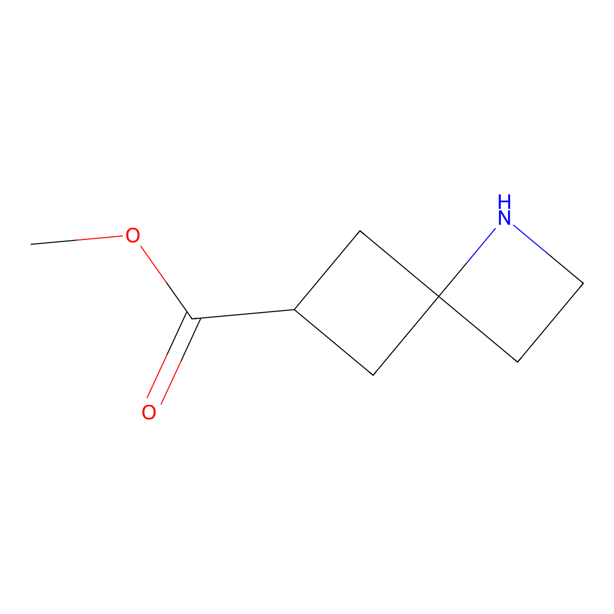 Methyl 1-azaspiro[3.3]heptane-6-carboxylate molecular structure, CAS 2378506-90-0