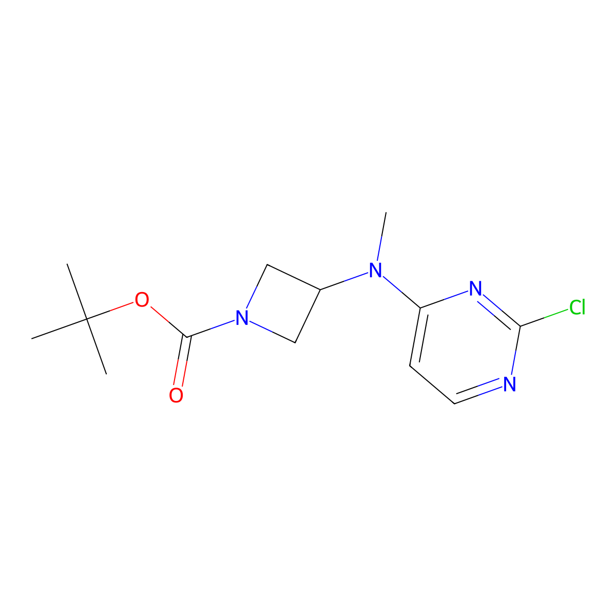 Tert-butyl 3-[(2-chloropyrimidin-4-yl)-methylamino]azetidine-1-carboxylate molecular structure, CAS 2378506-92-2