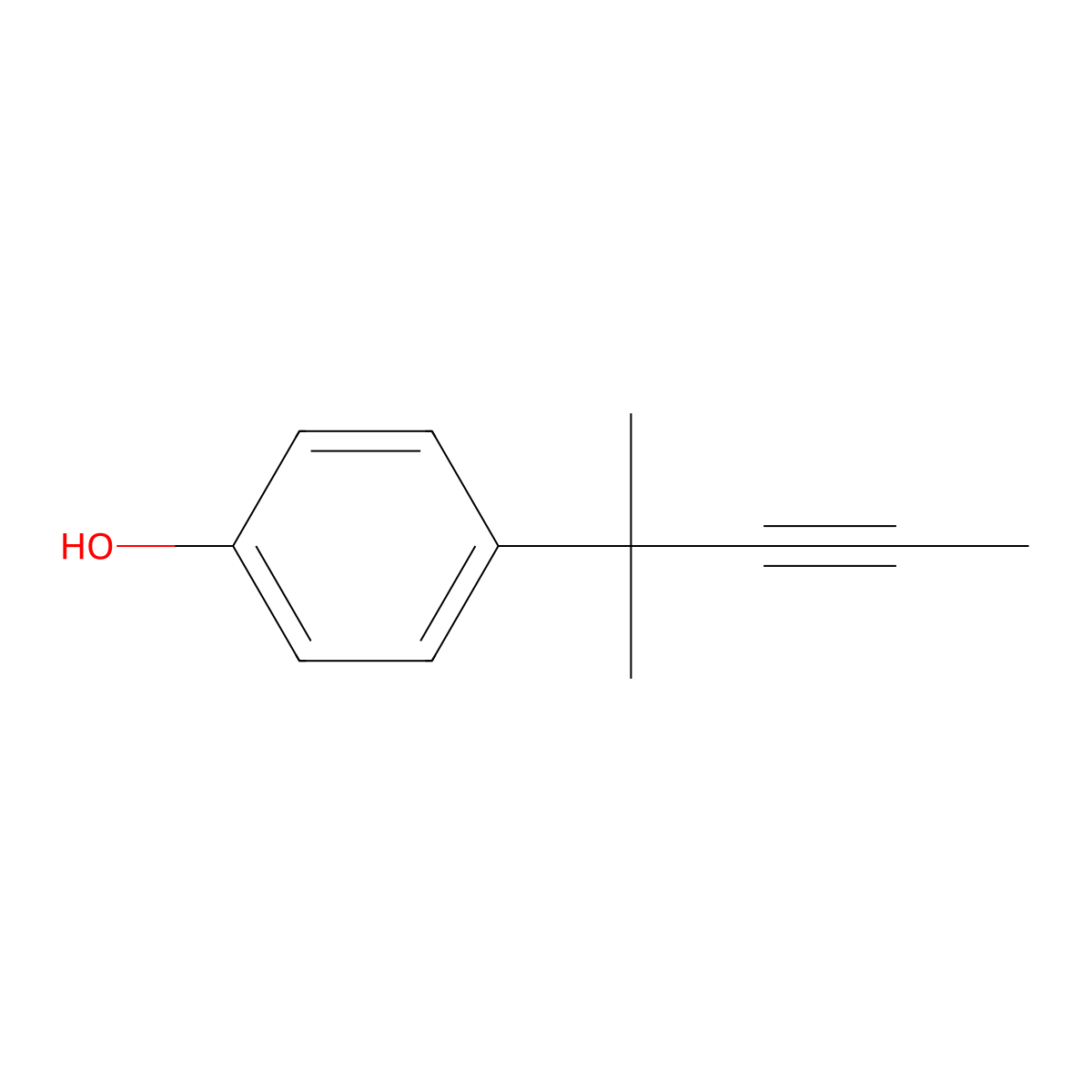 4-(2-Methylpent-3-yn-2-yl)phenol molecular structure, CAS 2378506-93-3