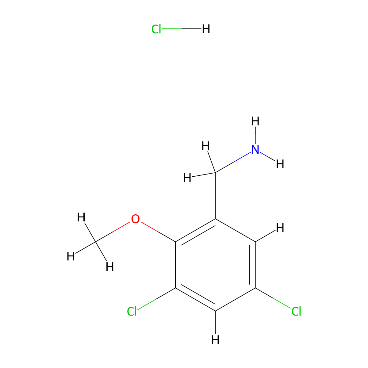 (3,5-Dichloro-2-methoxyphenyl)methanamine hydrochloride molecular structure, CAS 2378507-01-6