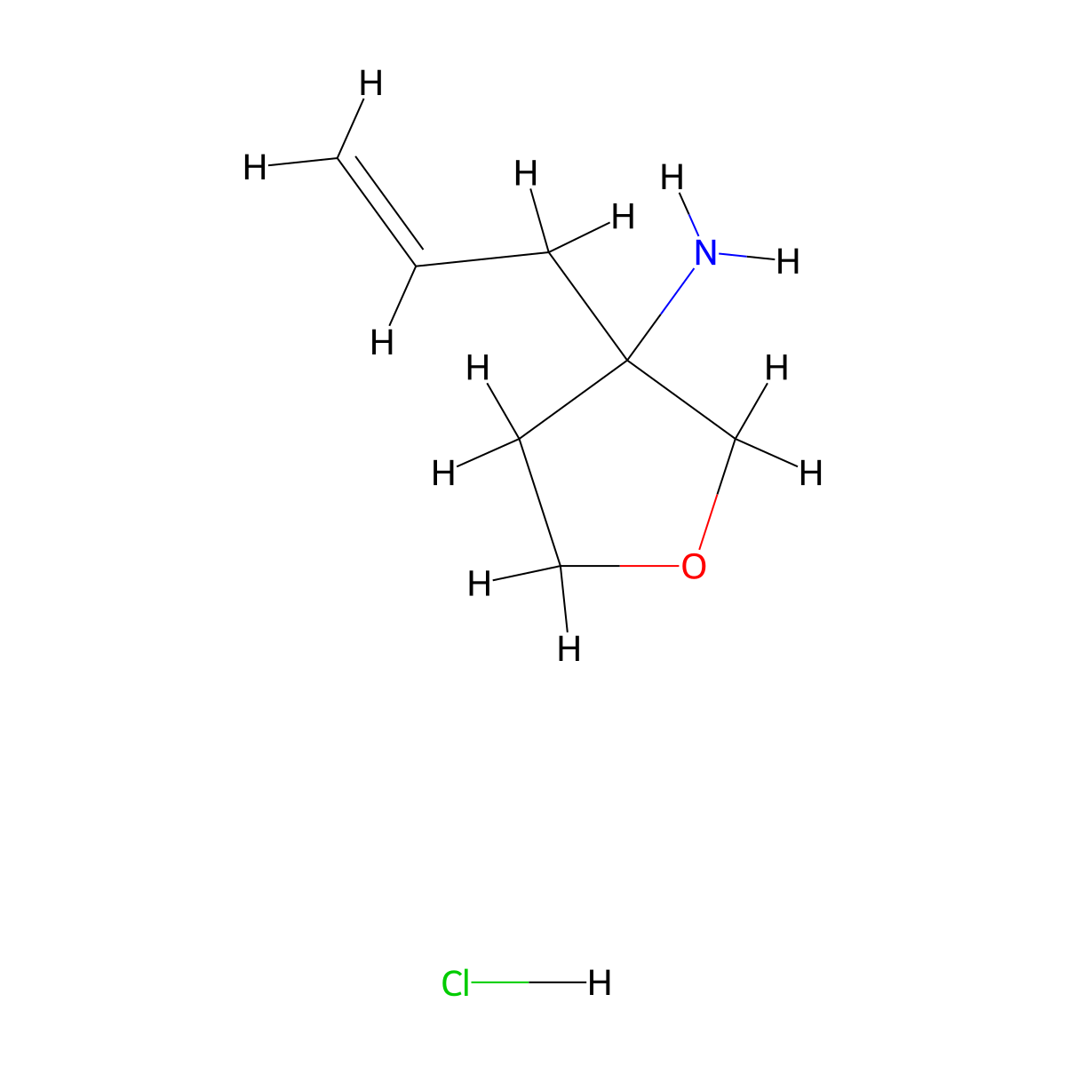 3-(Prop-2-en-1-yl)oxolan-3-amine hydrochloride molecular structure, CAS 2378507-02-7