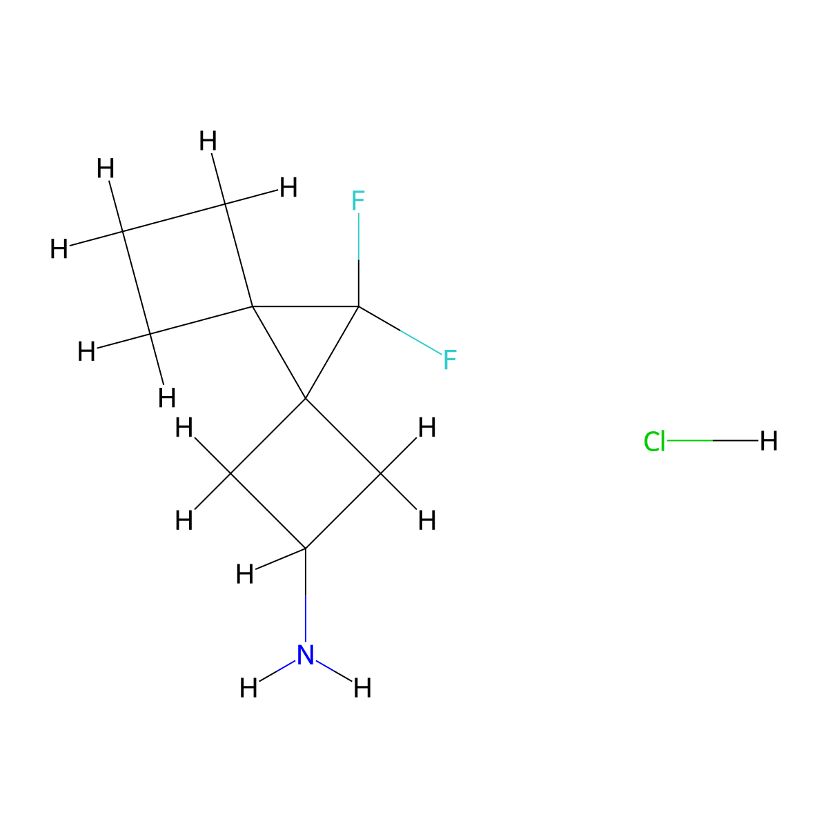 9,9-Difluorodispiro[3.0.35.14]nonan-7-amine;hydrochloride molecular structure, CAS 2378507-04-9