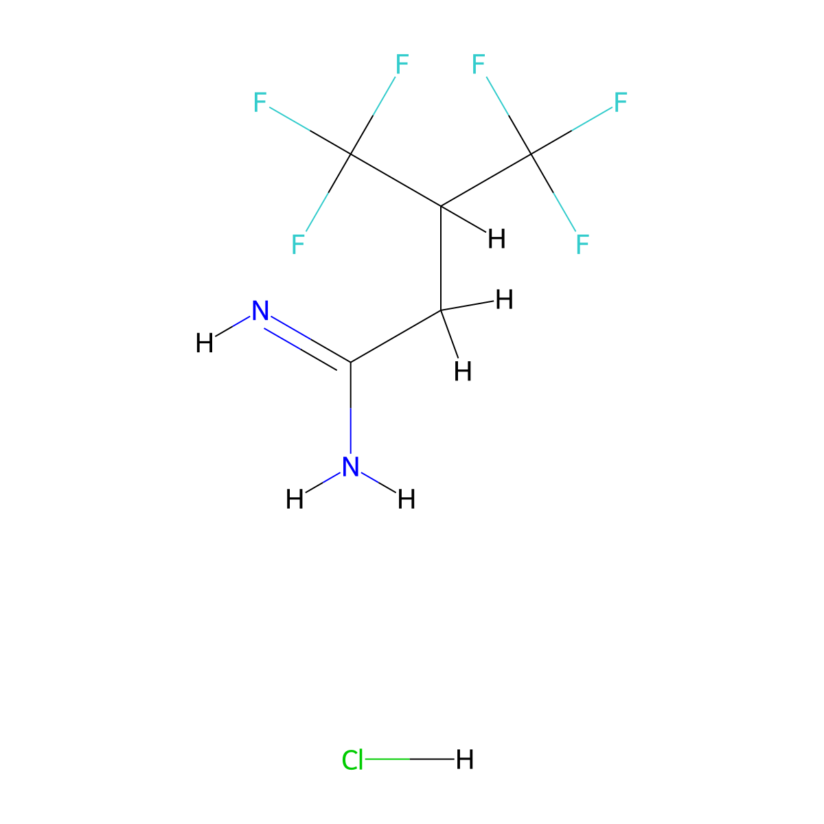 4,4,4-Trifluoro-3-(trifluoromethyl)butanimidamide hydrochloride molecular structure, CAS 2378507-10-7