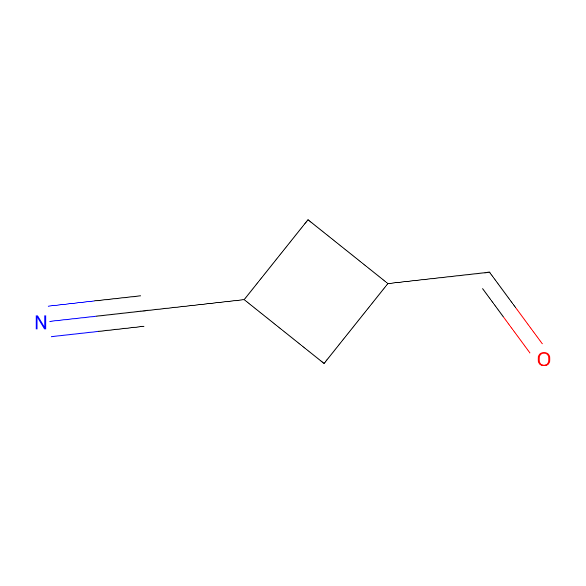 3-Formylcyclobutane-1-carbonitrile molecular structure, CAS 2378507-11-8