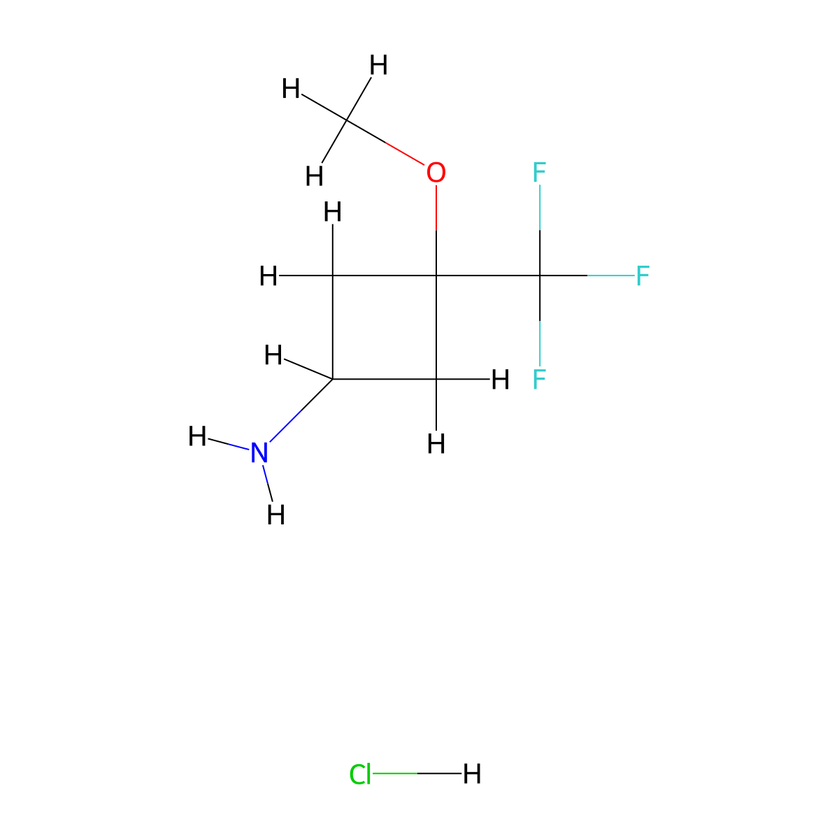 3-Methoxy-3-(trifluoromethyl)cyclobutan-1-amine hydrochloride molecular structure, CAS 2378507-12-9