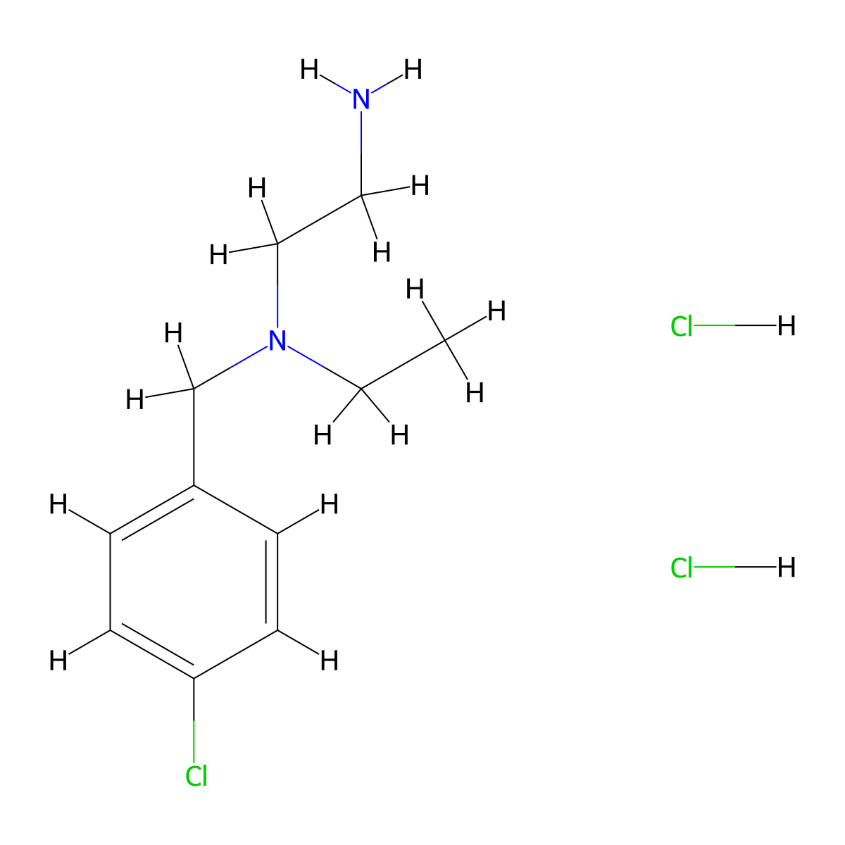 (2-Aminoethyl)((4-chlorophenyl)methyl)ethylamine dihydrochloride molecular structure, CAS 2378507-13-0