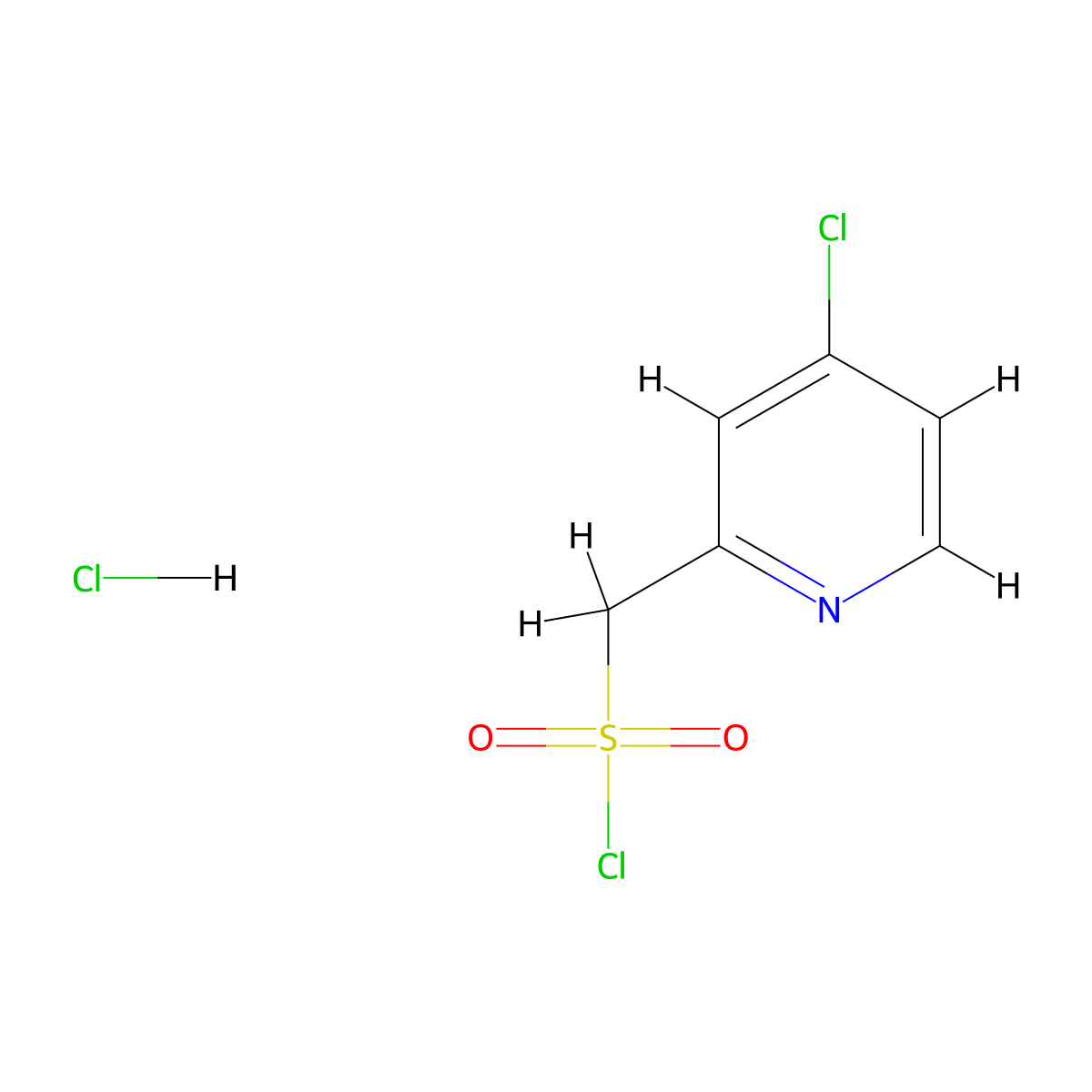 (4-Chloropyridin-2-yl)methanesulfonyl chloride hydrochloride molecular structure, CAS 2378507-20-9