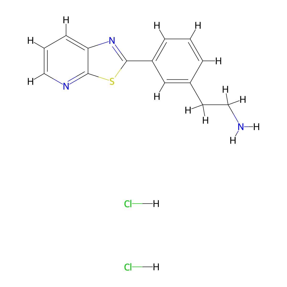 2-(3-{[1,3]Thiazolo[5,4-b]pyridin-2-yl}phenyl)ethan-1-amine dihydrochloride molecular structure, CAS 2378507-23-2