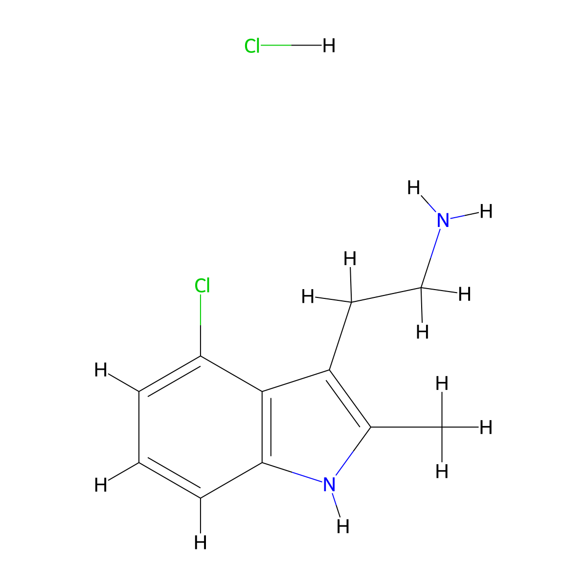 2-(4-Chloro-2-methyl-1H-indol-3-yl)ethanamine;hydrochloride molecular structure, CAS 2378507-24-3
