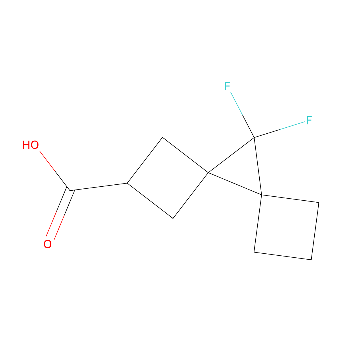 9,9-Difluorodispiro[3.0.3^{5}.1^{4}]nonane-2-carboxylic acid molecular structure, CAS 2378507-25-4