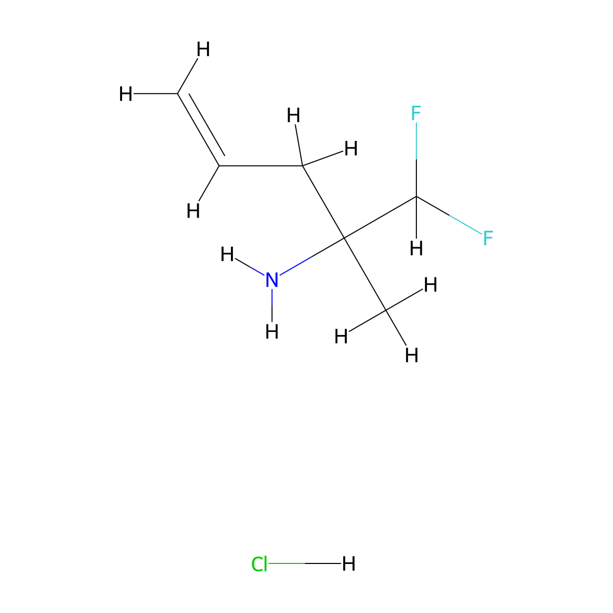 1,1-Difluoro-2-methylpent-4-en-2-amine hydrochloride molecular structure, CAS 2378507-29-8