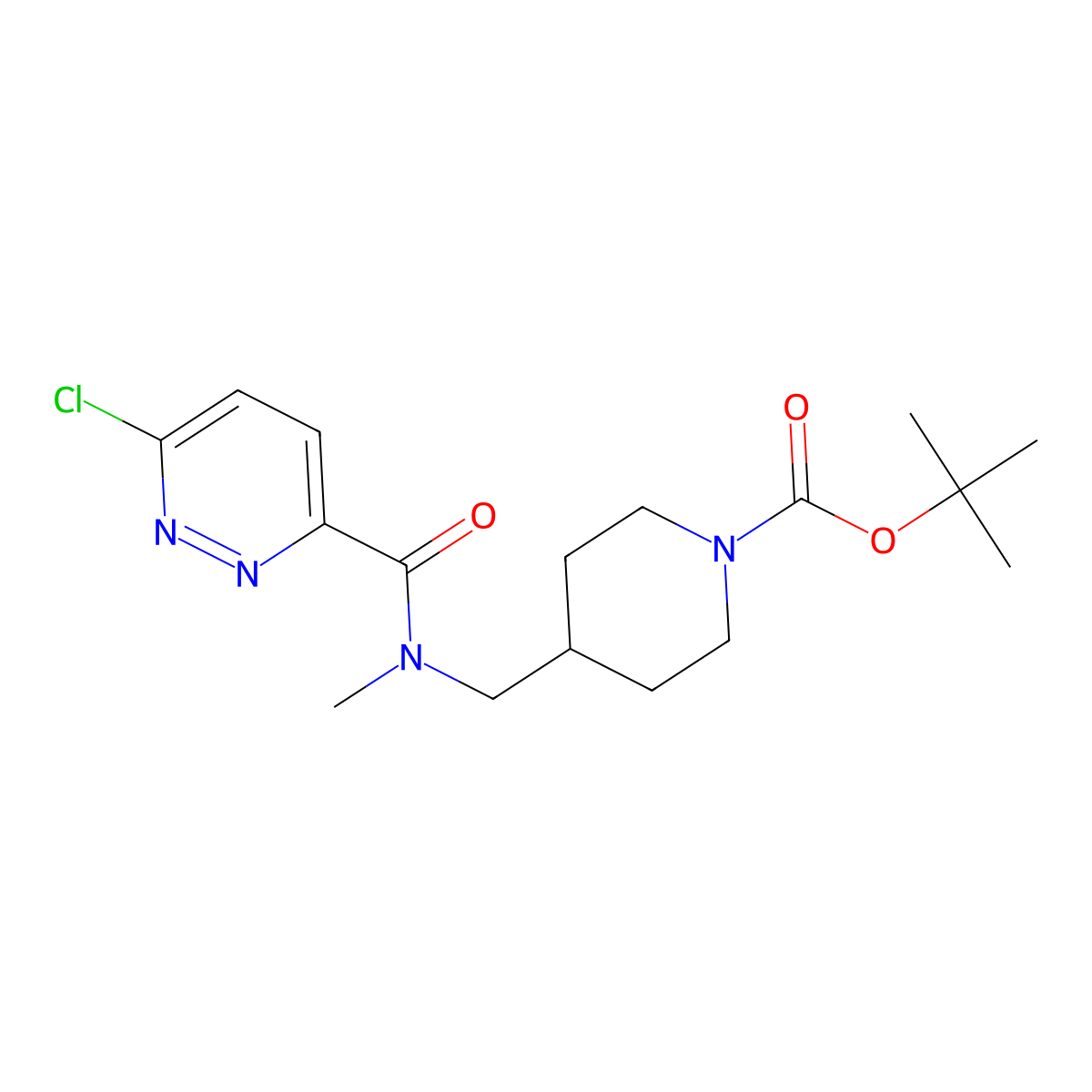 Tert-butyl 4-[[(6-chloropyridazine-3-carbonyl)-methylamino]methyl]piperidine-1-carboxylate molecular structure, CAS 2378507-31-2