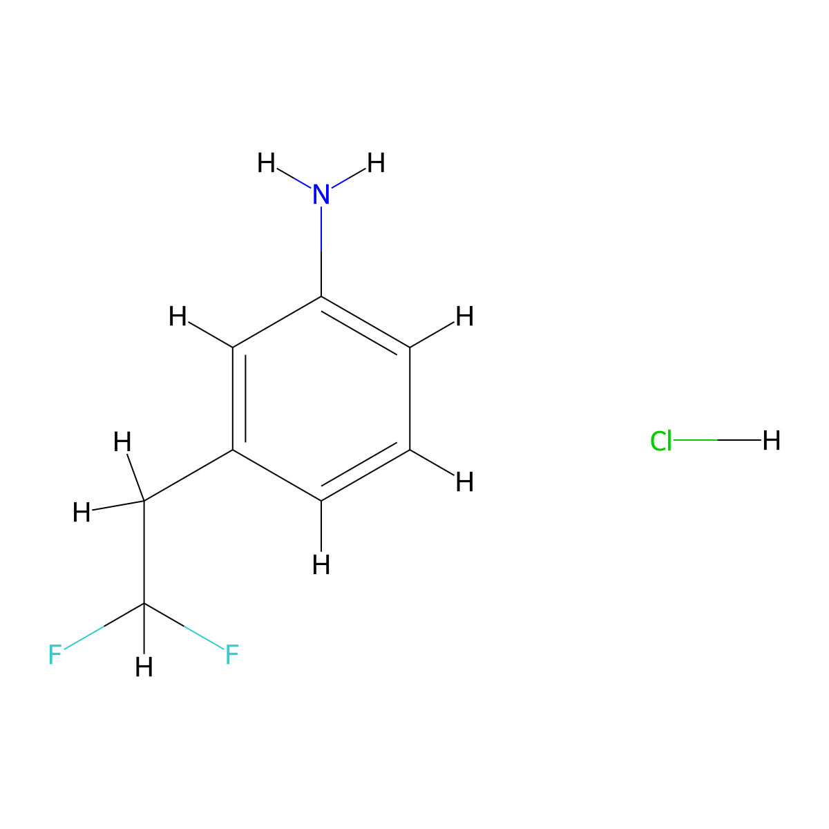 3-(2,2-Difluoroethyl)aniline hydrochloride molecular structure, CAS 2378507-33-4