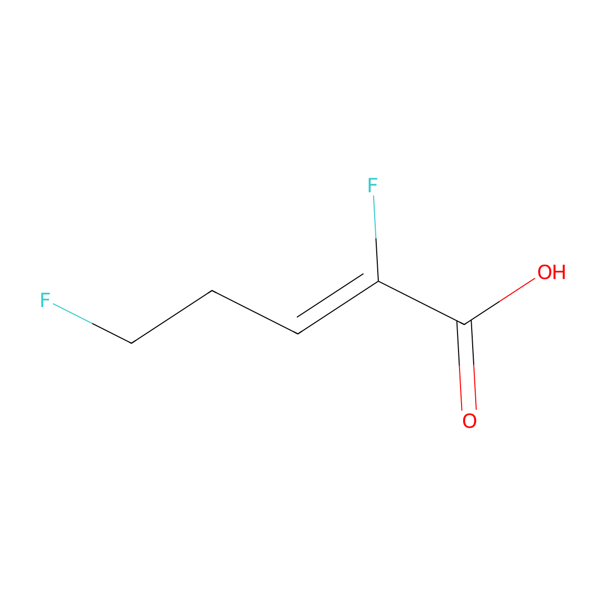 (2Z)-2,5-difluoropent-2-enoicacid molecular structure, CAS 2378510-91-7