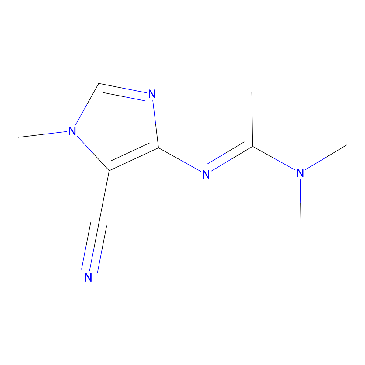 (E)-N'-(5-cyano-1-methyl-1H-imidazol-4-yl)-N,N-dimethylethanimidamide molecular structure, CAS 2378510-92-8