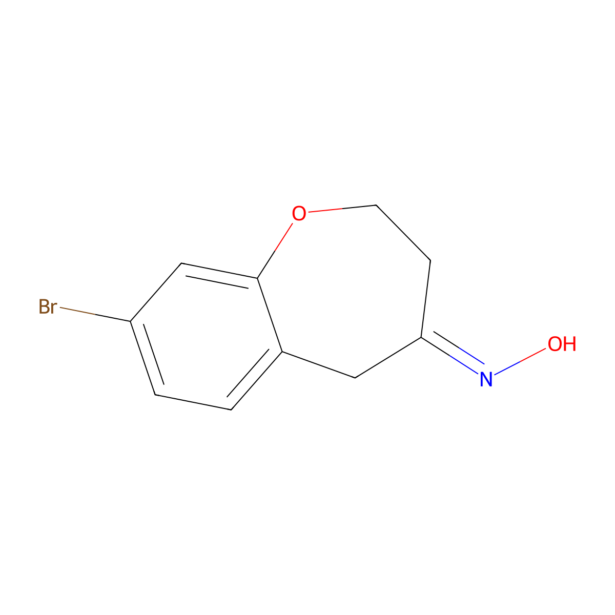 N-(8-bromo-2,3,4,5-tetrahydro-1-benzoxepin-4-ylidene)hydroxylamine molecular structure, CAS 2378510-93-9