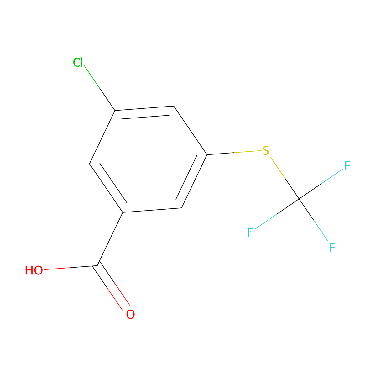 3-Chloro-5-[(trifluoromethyl)sulfanyl]benzoic acid molecular structure, CAS 2378554-10-8