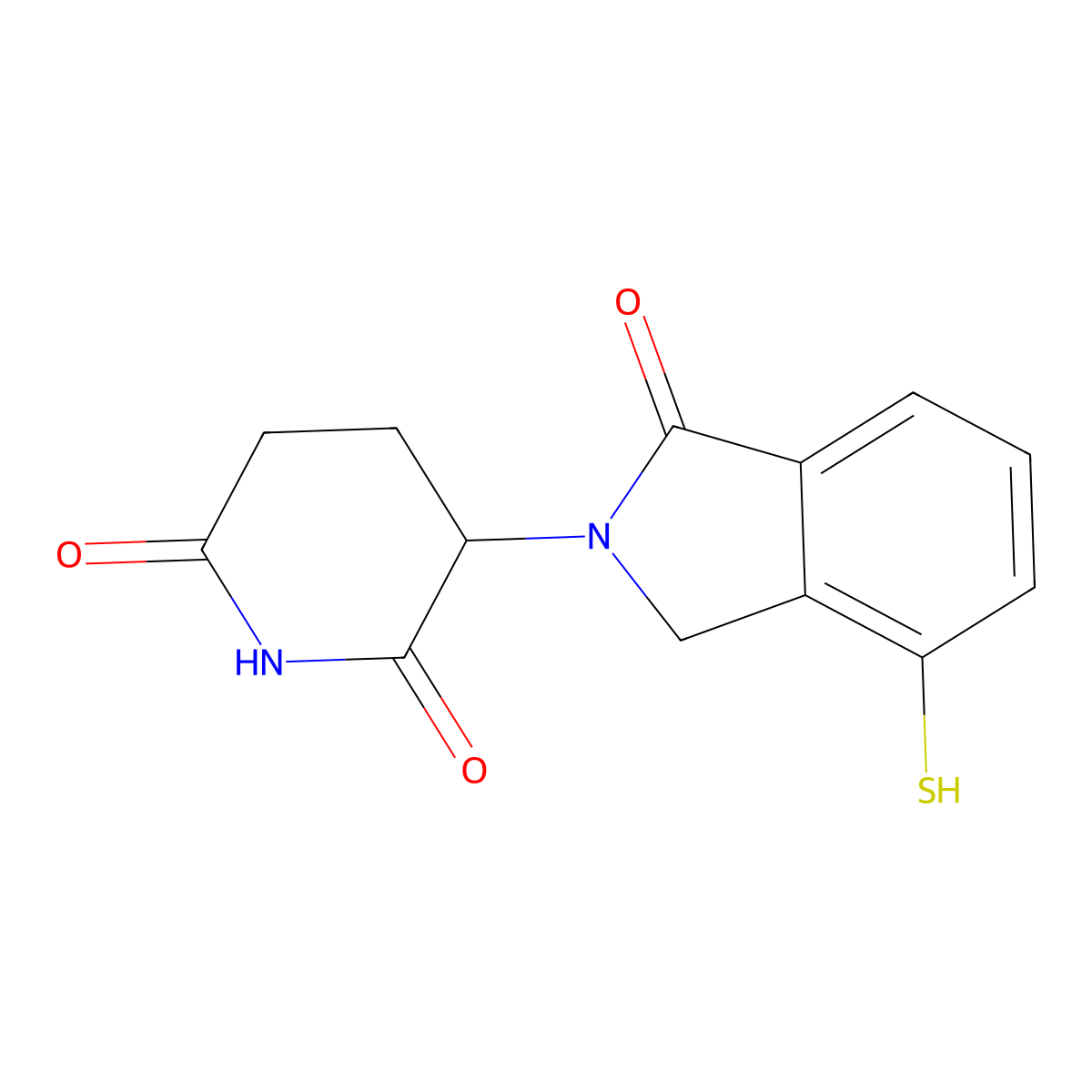 3-(4-Mercapto-1-oxoisoindolin-2-yl)piperidine-2,6-dione molecular structure, CAS 2378582-39-7