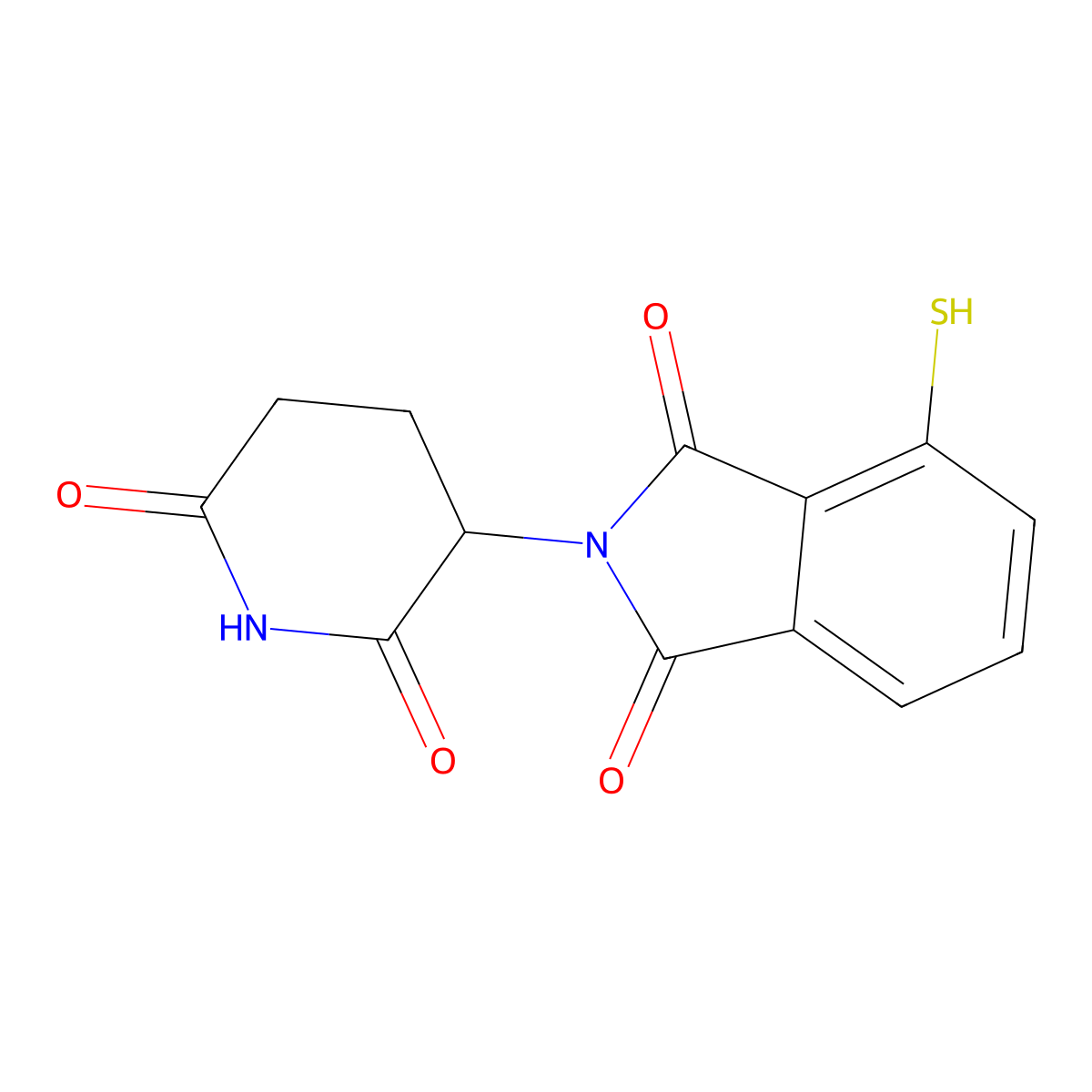 2-(2,6-Dioxopiperidin-3-yl)-4-mercaptoisoindoline-1,3-dione molecular structure, CAS 2378582-97-7