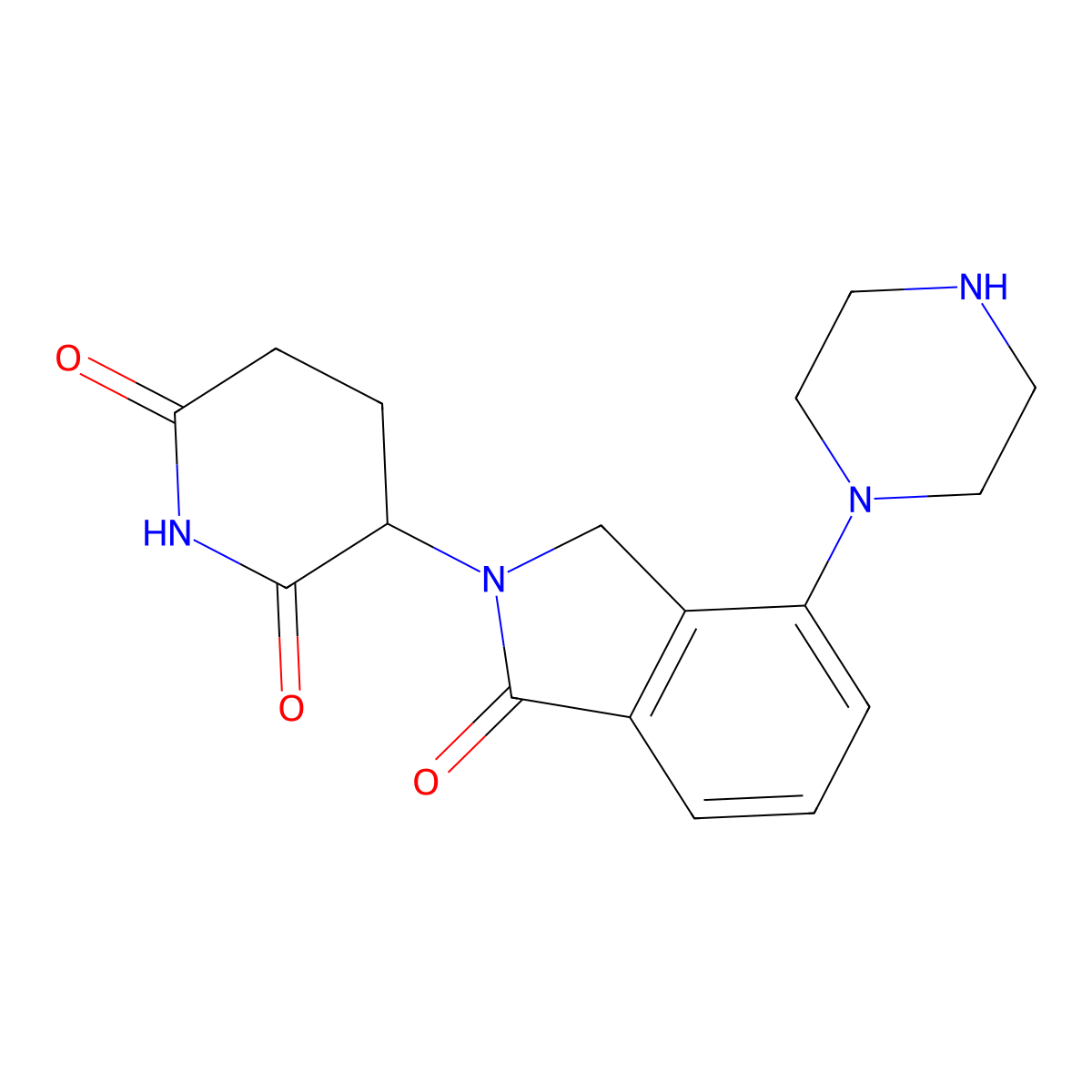 3-[1-oxo-4-(piperazin-1-yl)-2,3-dihydro-1H-isoindol-2-yl]piperidine-2,6-dione molecular structure, CAS 2378585-50-1