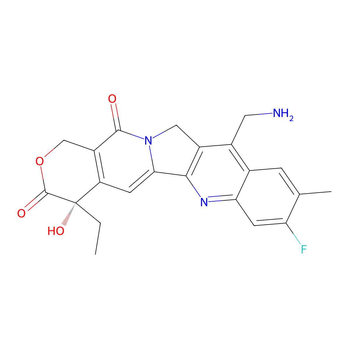 7-Aminomethyl-10-methyl-11-fluoro camptothecin molecular structure, CAS 2378616-23-8