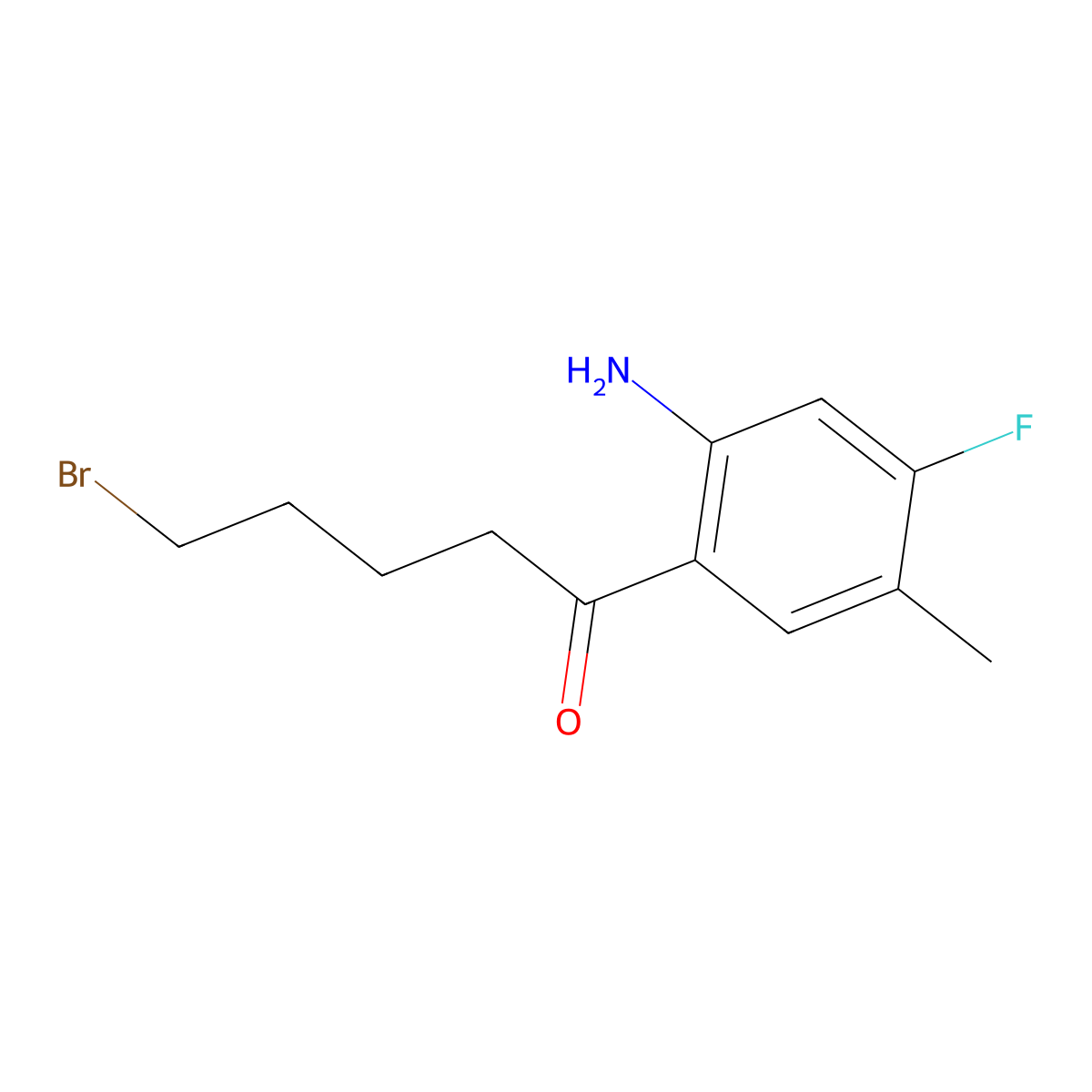 1-(2-Amino-4-fluoro-5-methylphenyl)-5-bromopentan-1-one molecular structure, CAS 2378621-88-4
