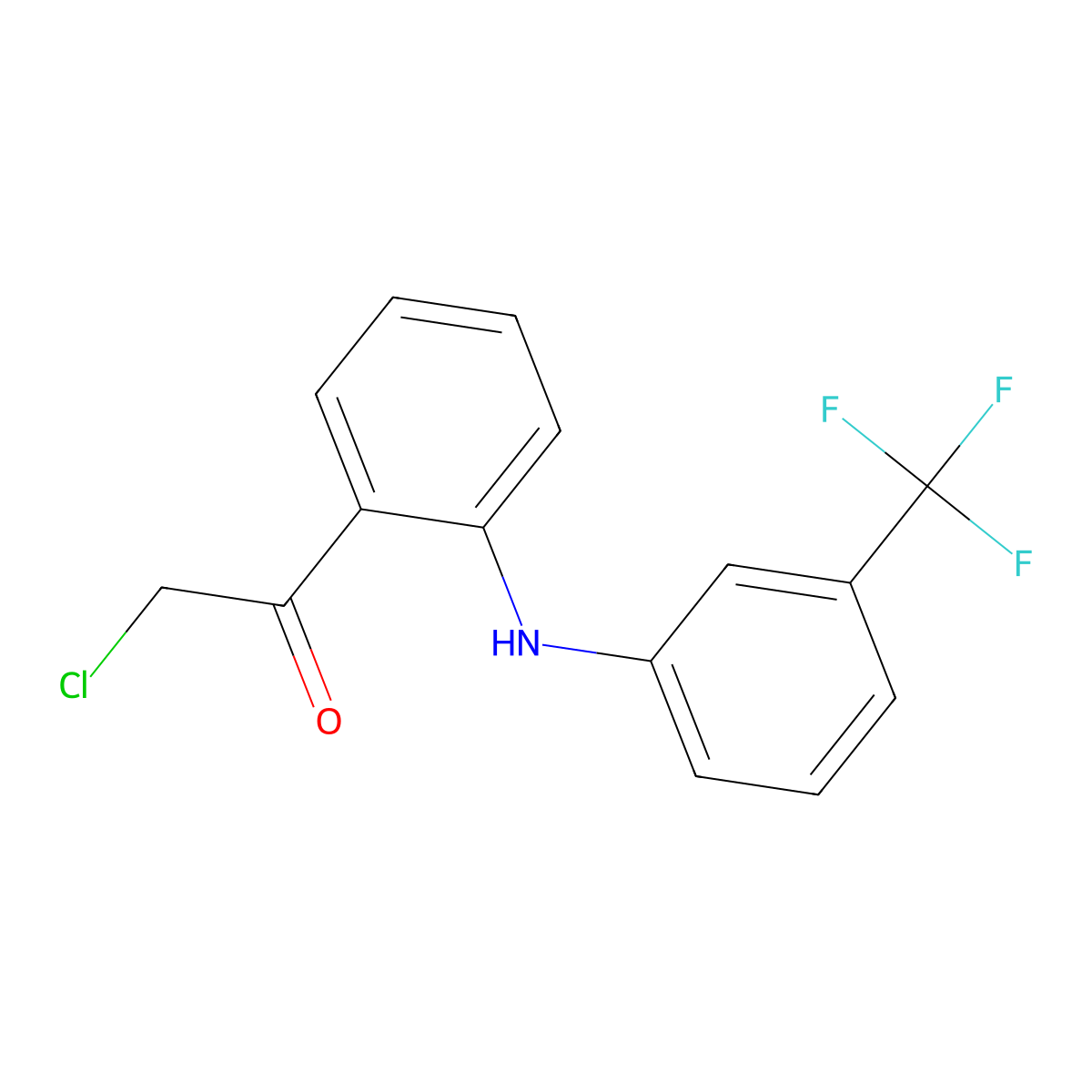 2-Chloro-1-(2-((3-(trifluoromethyl)phenyl)amino)phenyl)ethanone molecular structure, CAS 2378626-29-8