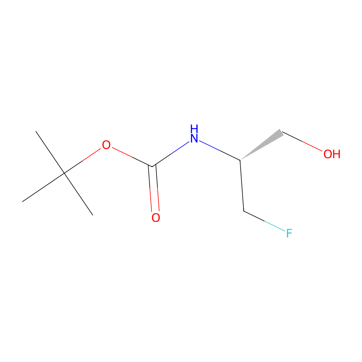 tert-Butyl (R)-(1-fluoro-3-hydroxypropan-2-yl)carbamate molecular structure, CAS 2378640-83-4