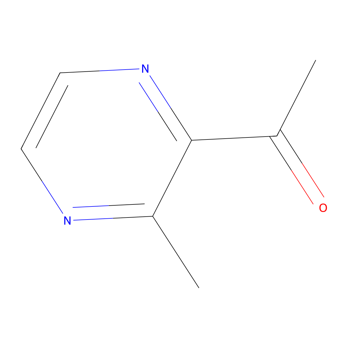2-Acetyl-3-methylpyrazine molecular structure, CAS 23787-80-6