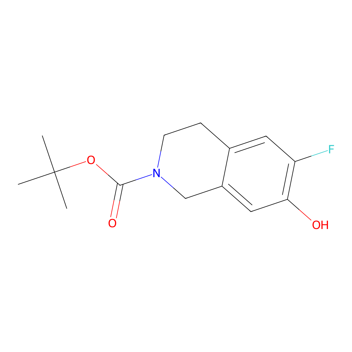 tert-Butyl 6-fluoro-7-hydroxy-3,4-dihydroisoquinoline-2(1H)-carboxylate molecular structure, CAS 2378746-06-4